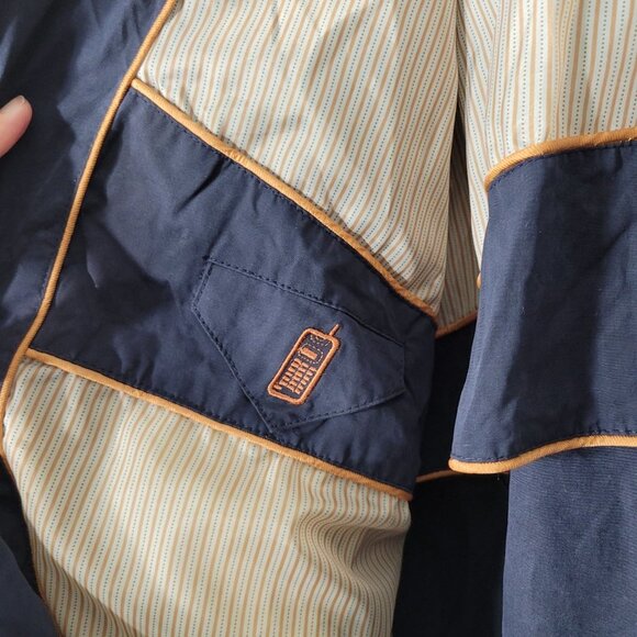 Pier 91 Vintage Dark Navy Hooded Outdoor Cotton Blend Jacket Water Resistant - Picture 9 of 15